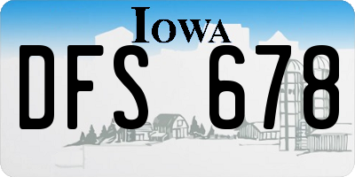 IA license plate DFS678
