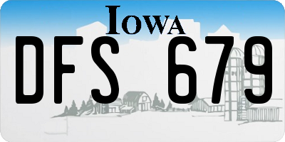 IA license plate DFS679