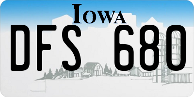 IA license plate DFS680