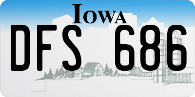 IA license plate DFS686