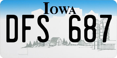 IA license plate DFS687