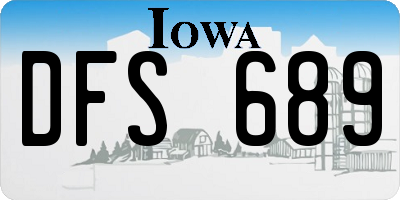 IA license plate DFS689