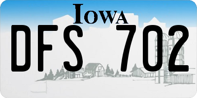 IA license plate DFS702