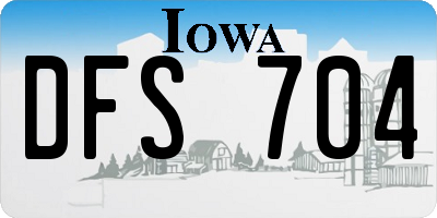 IA license plate DFS704