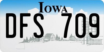 IA license plate DFS709