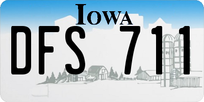 IA license plate DFS711