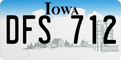 IA license plate DFS712
