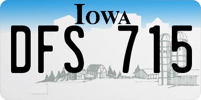 IA license plate DFS715