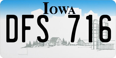 IA license plate DFS716