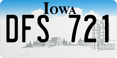 IA license plate DFS721