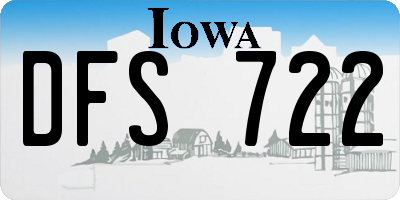 IA license plate DFS722