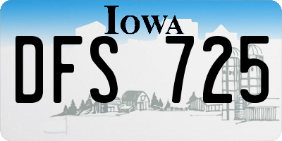 IA license plate DFS725