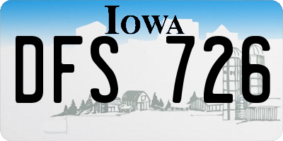 IA license plate DFS726