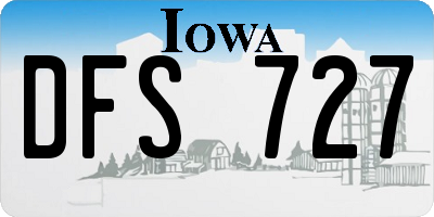 IA license plate DFS727