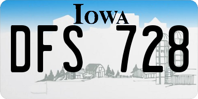 IA license plate DFS728