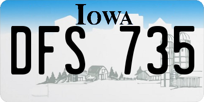 IA license plate DFS735