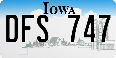IA license plate DFS747