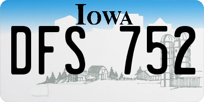 IA license plate DFS752