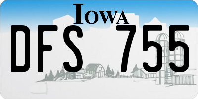 IA license plate DFS755