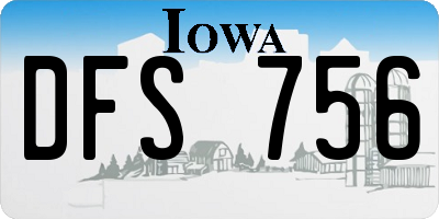 IA license plate DFS756