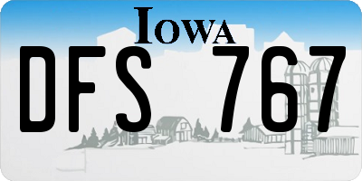 IA license plate DFS767