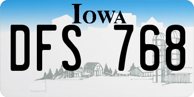IA license plate DFS768
