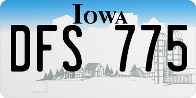 IA license plate DFS775