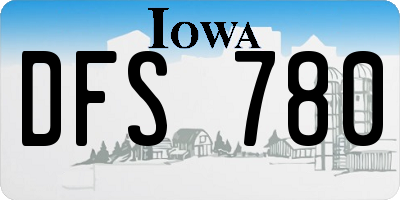 IA license plate DFS780