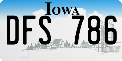 IA license plate DFS786