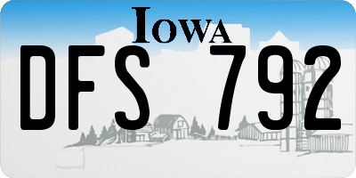 IA license plate DFS792