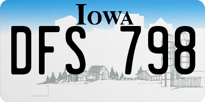 IA license plate DFS798