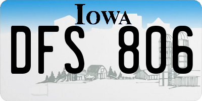 IA license plate DFS806