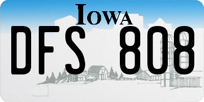 IA license plate DFS808