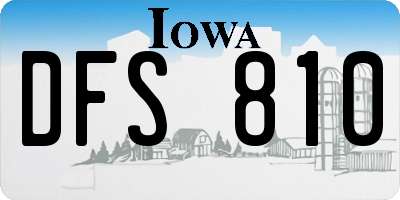 IA license plate DFS810