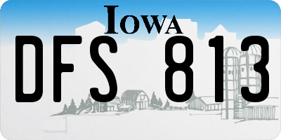 IA license plate DFS813