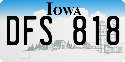 IA license plate DFS818