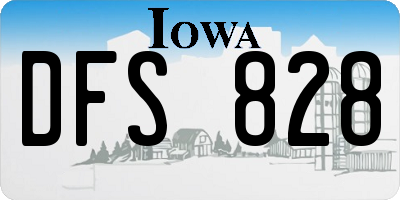 IA license plate DFS828
