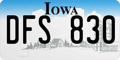 IA license plate DFS830