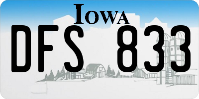 IA license plate DFS833