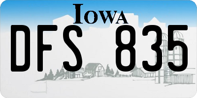 IA license plate DFS835