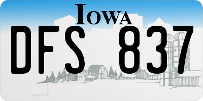 IA license plate DFS837