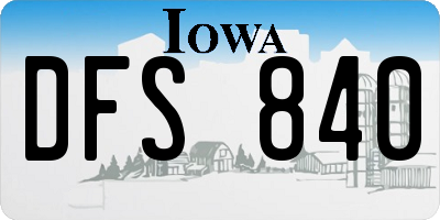 IA license plate DFS840