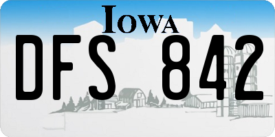 IA license plate DFS842