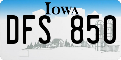 IA license plate DFS850