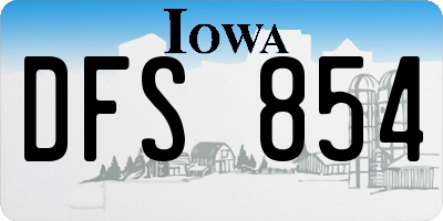 IA license plate DFS854
