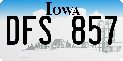 IA license plate DFS857