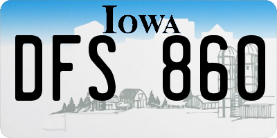 IA license plate DFS860