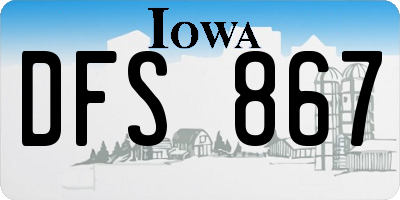 IA license plate DFS867