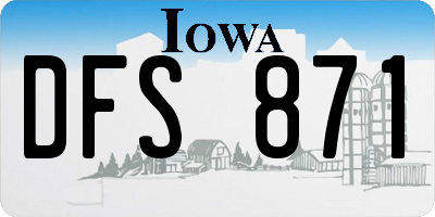 IA license plate DFS871