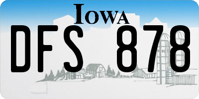 IA license plate DFS878